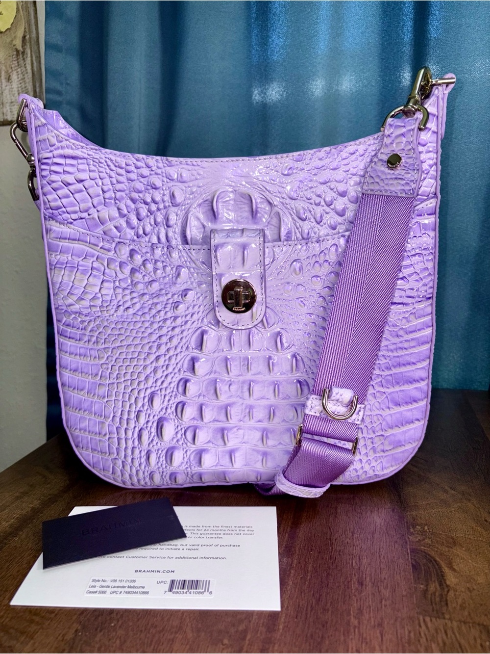 Brahmin EUC Leia - Gentle Lavender - Pastel- Back Eye - Pearl Shimmer - Like New